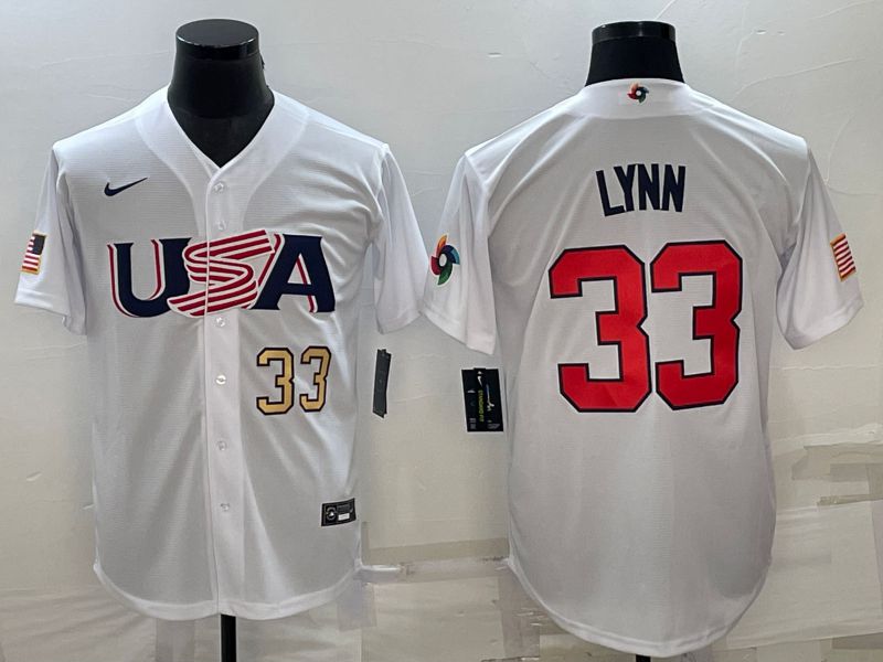 Men 2023 World Cub USA #33 Lynn White Nike MLB Jersey3->more jerseys->MLB Jersey